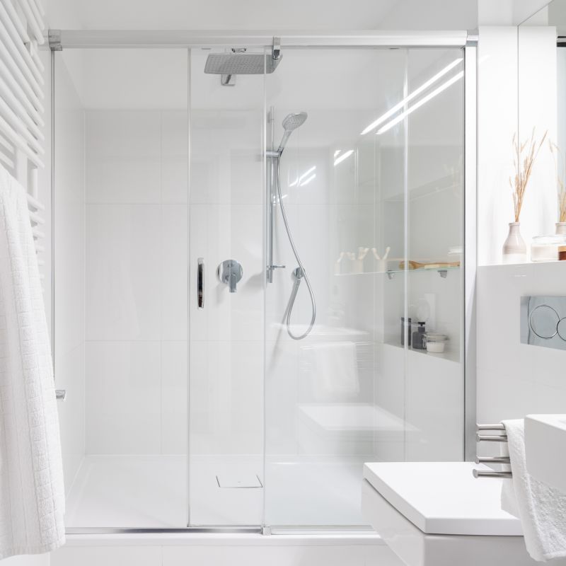 Glass Shower with Minimal Framing